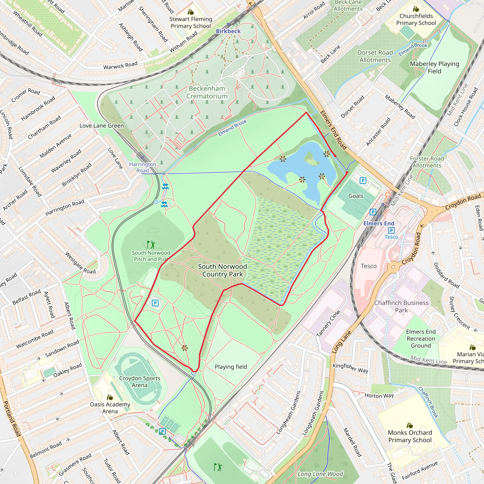 South Norwood Country Park mobile static map