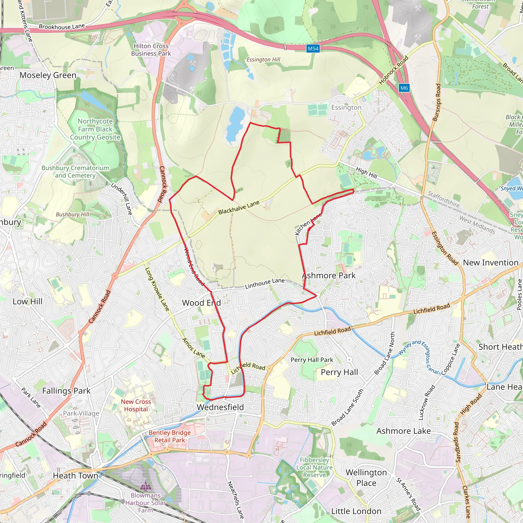 Wednesfield North Loop mobile static map