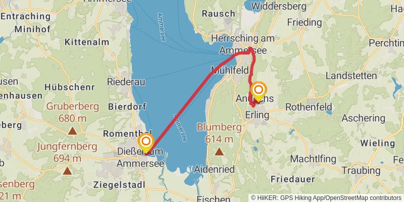 König Ludwig Weg stage 2 Map