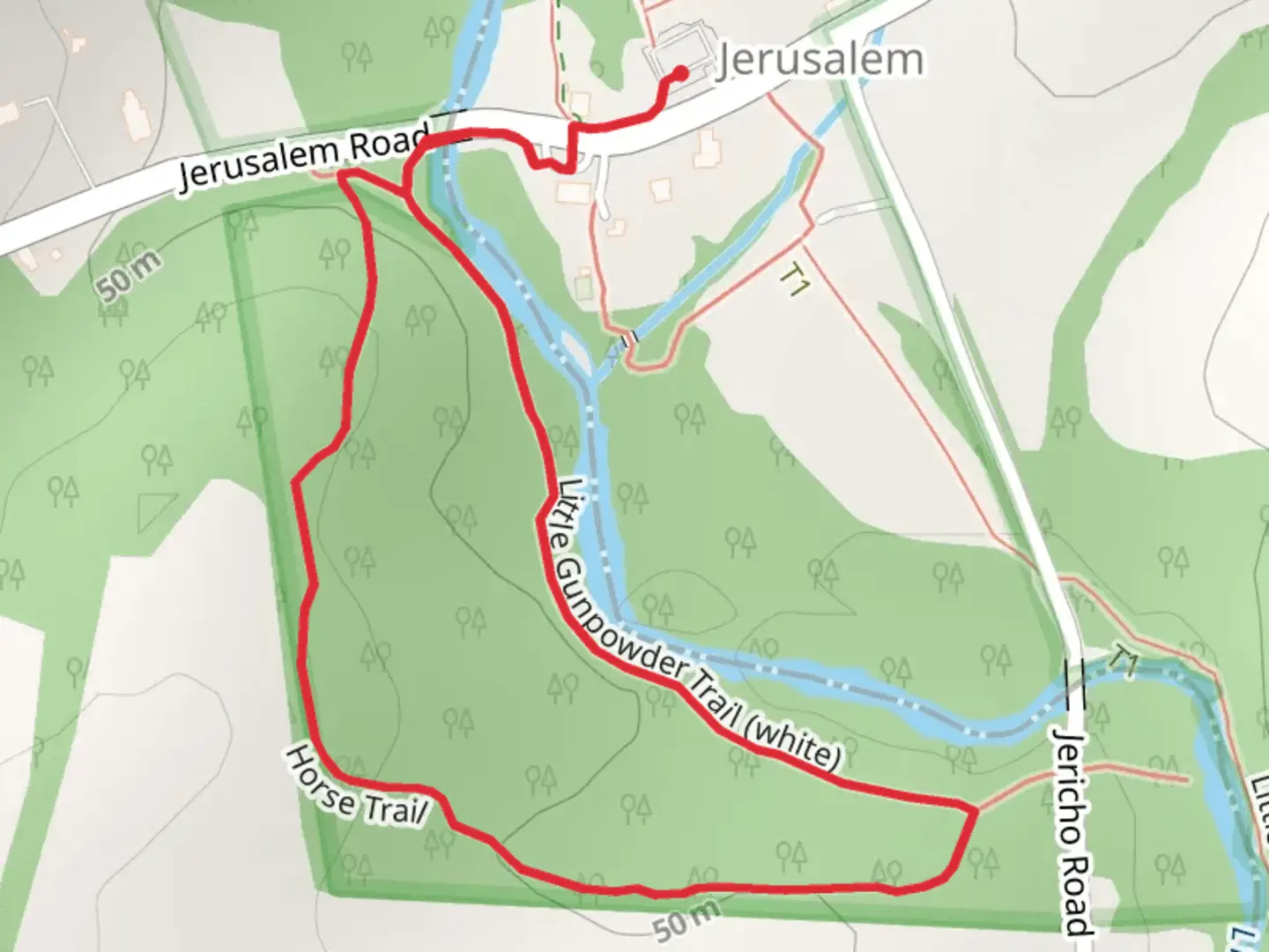 An image depicting the trail Little Gunpowder Falls Loop and its surrounding area.