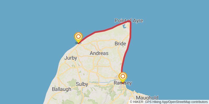 Raad Ny Foillan - Isle of Man Coastal Path stage 3 Map