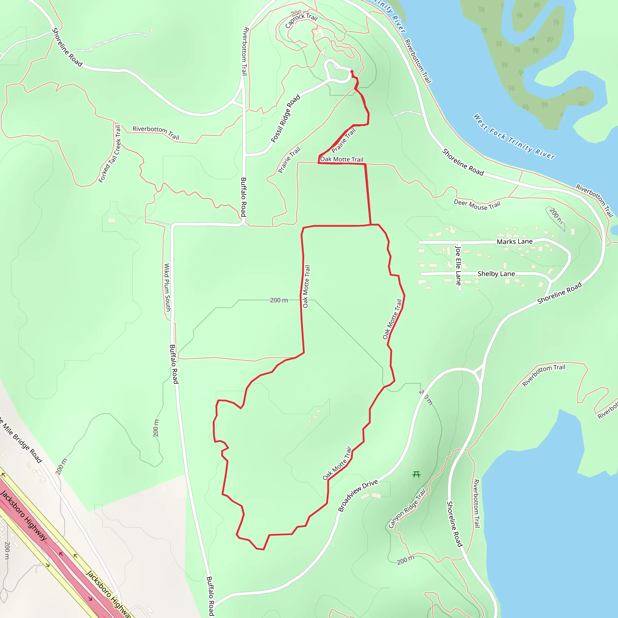 Prairie Trail and Oak Motte Loop Trail mobile static map