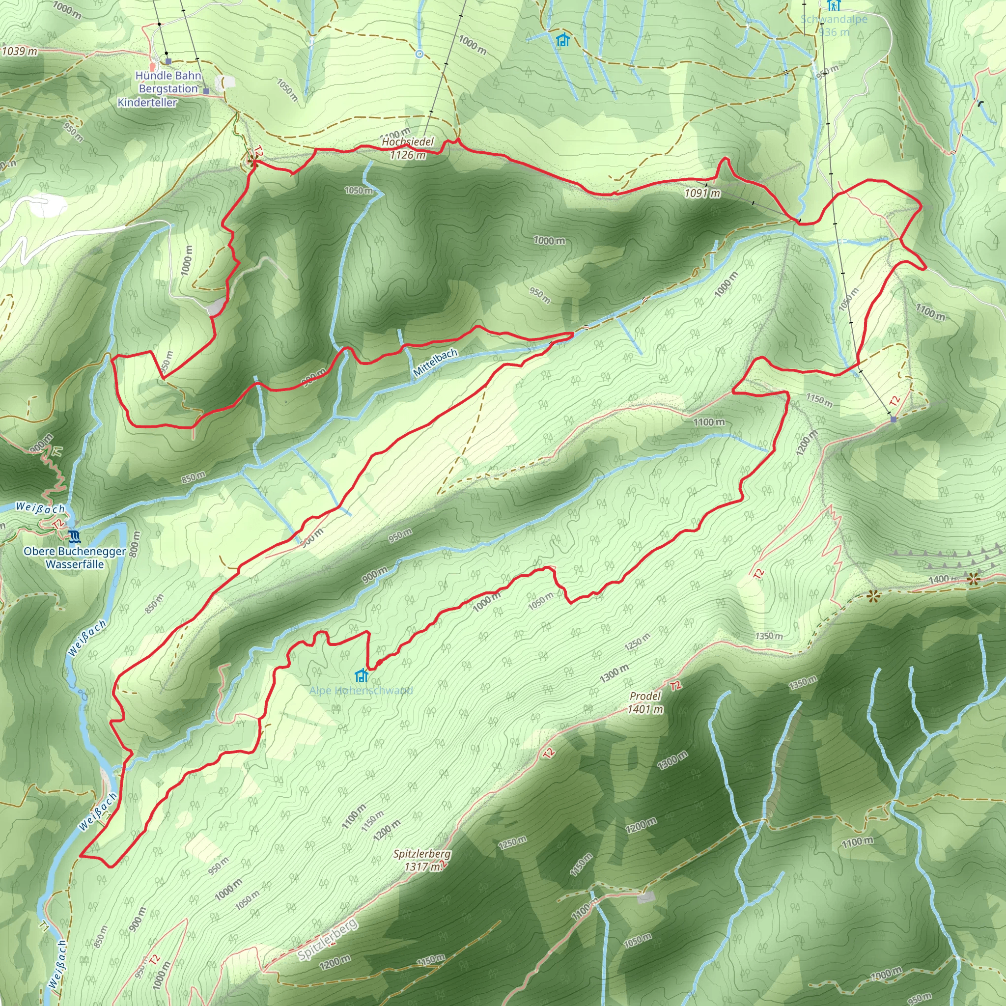 Huendlekopf Loop mobile static map