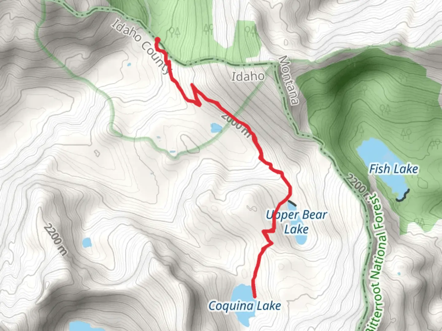 An image depicting the trail Coquina Lake and Upper Bear Lake Trail and its surrounding area.