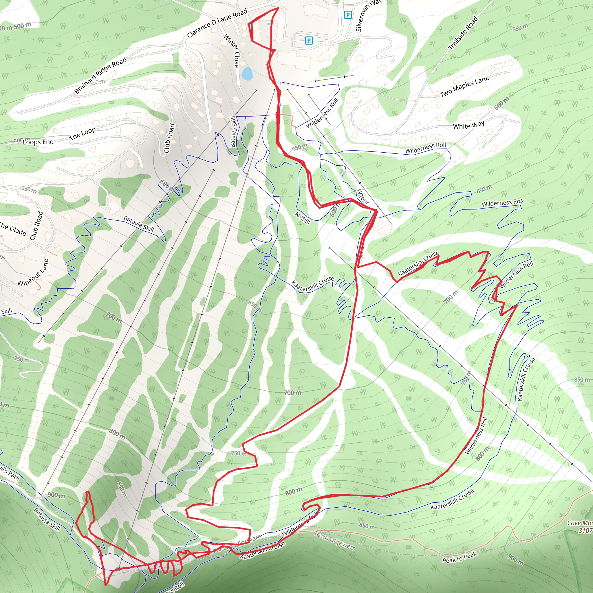 Cave Mountain Loop from Clarence D Lane Road mobile static map