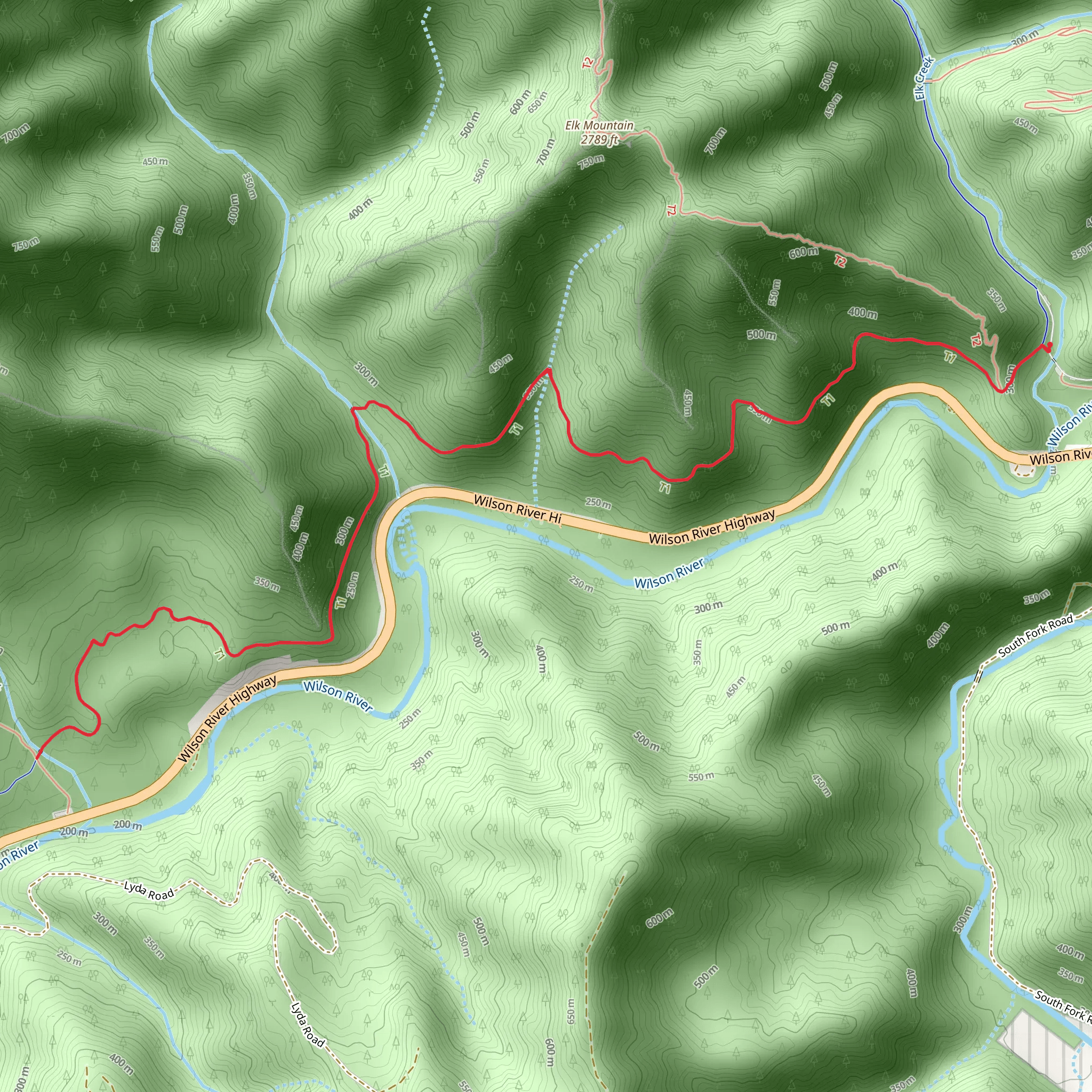 Wilson River Trail mobile static map