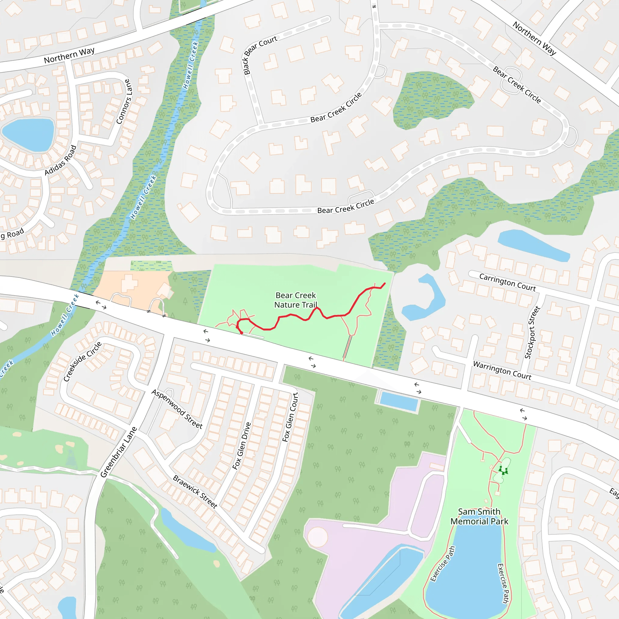 Bear Creek Nature Trail mobile static map