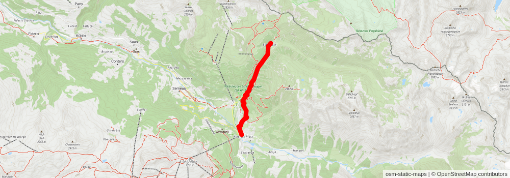Prättigauer Höhenweg stage 6 Map