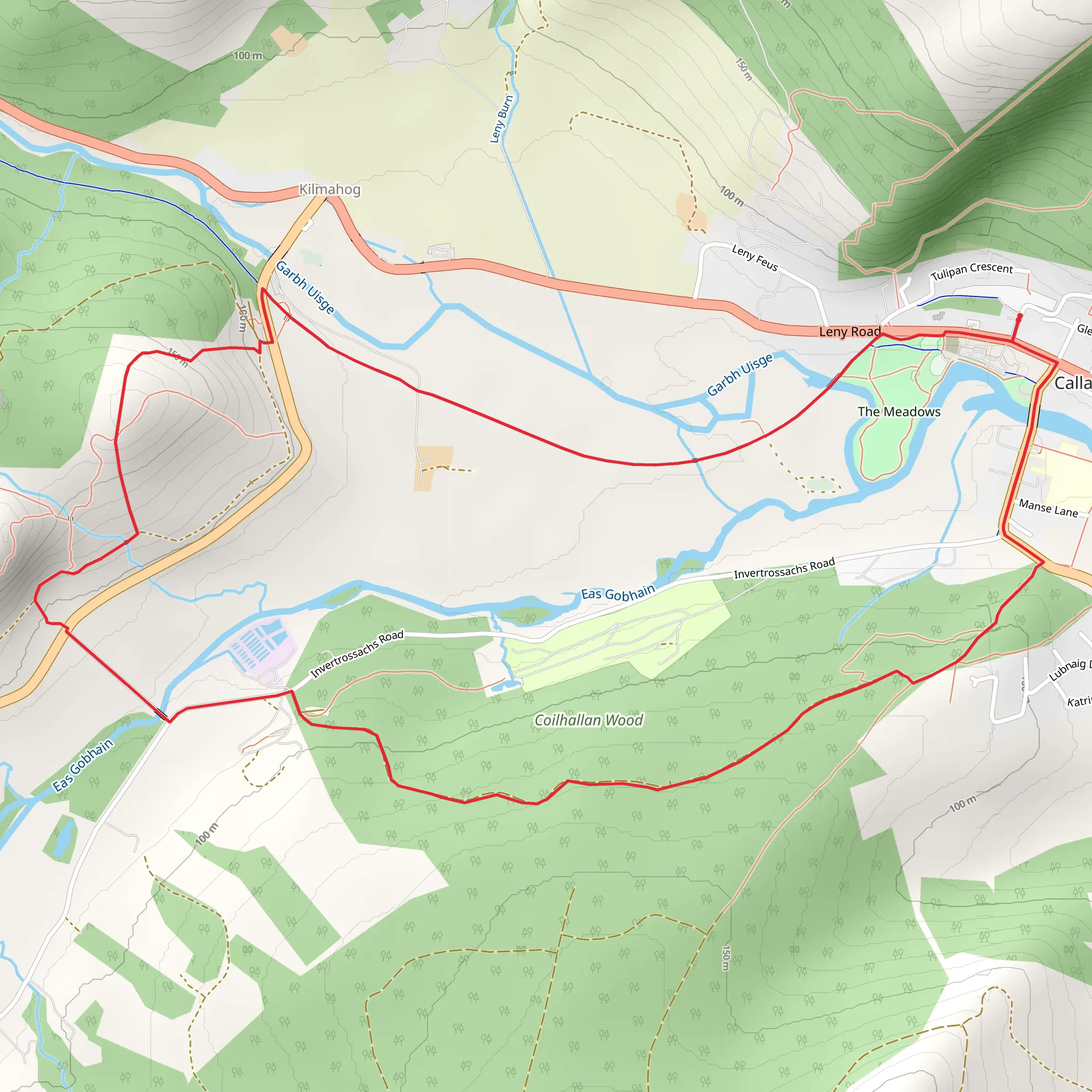 Callander - Samson's Stone and Coilhallan Wood mobile static map