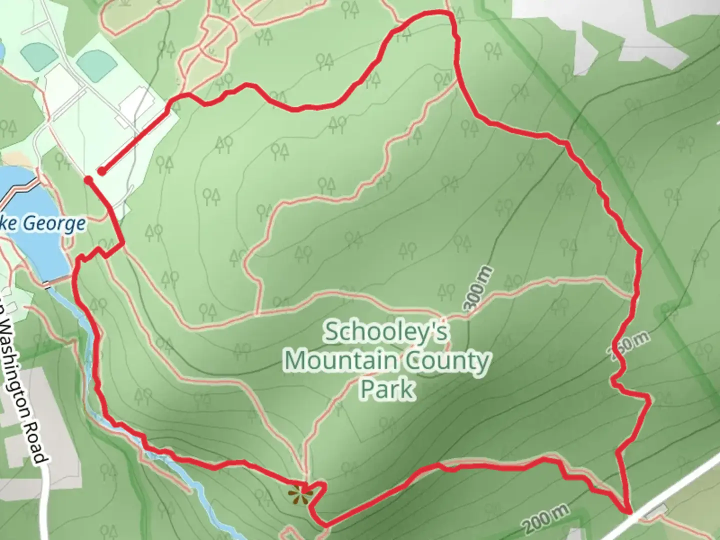 An image depicting the trail Nj State and Grand Loop and its surrounding area.
