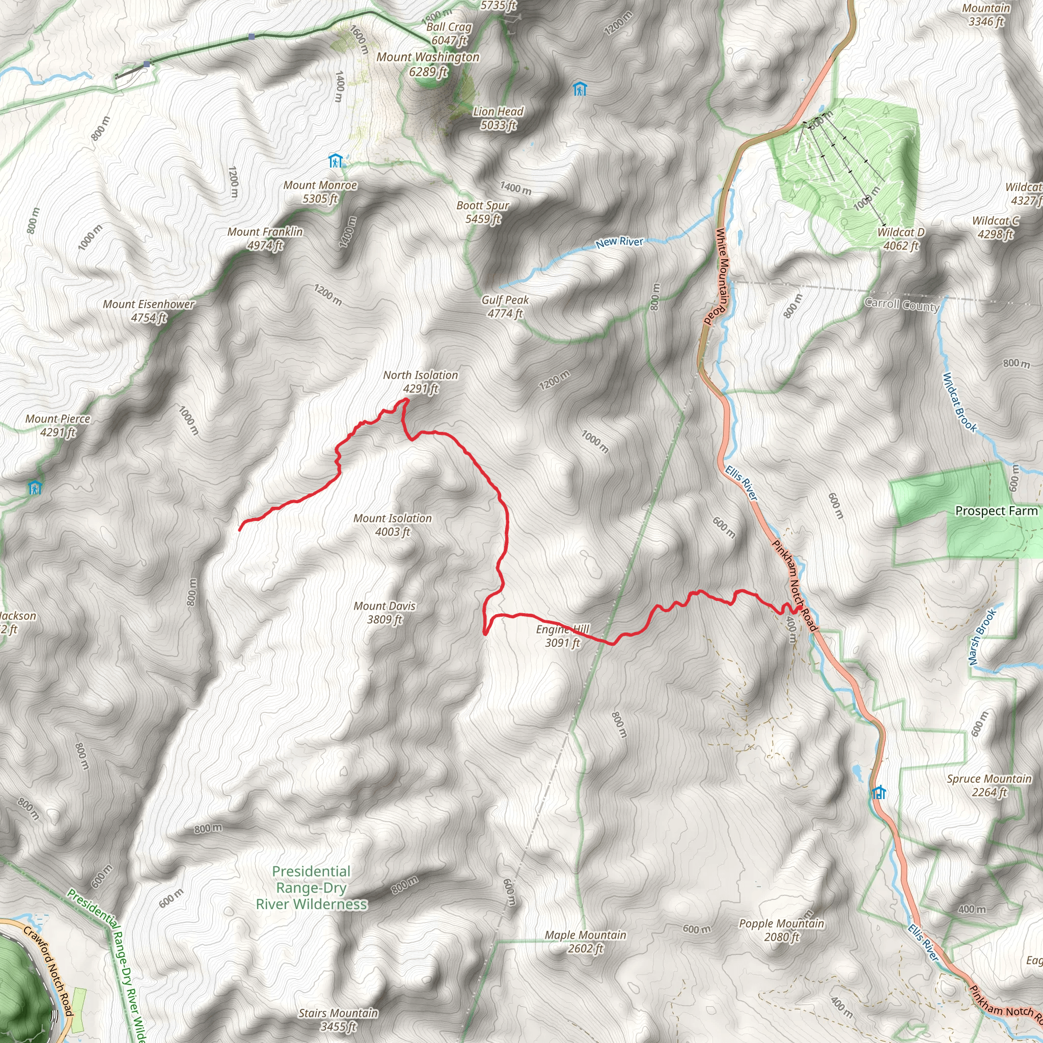 Isolation Trail via Rocky Branch Trail mobile static map