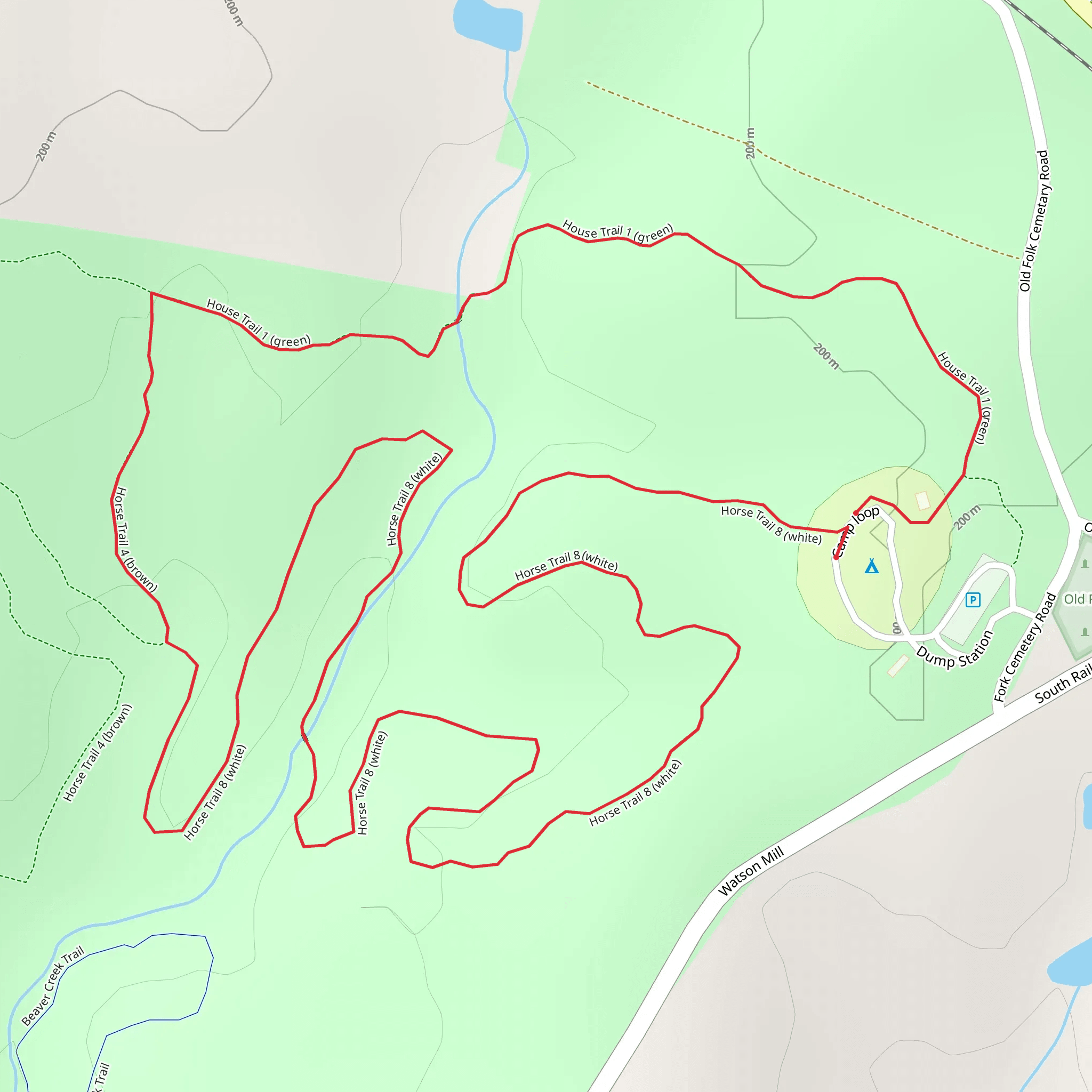 White and Green Loop from Camp Loop mobile static map