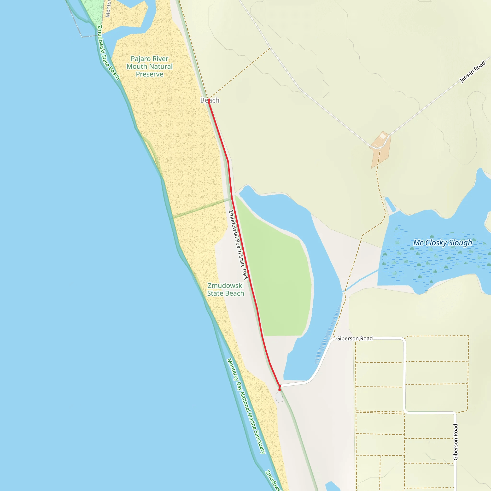 Zmudowski Beach State Park Trail mobile static map