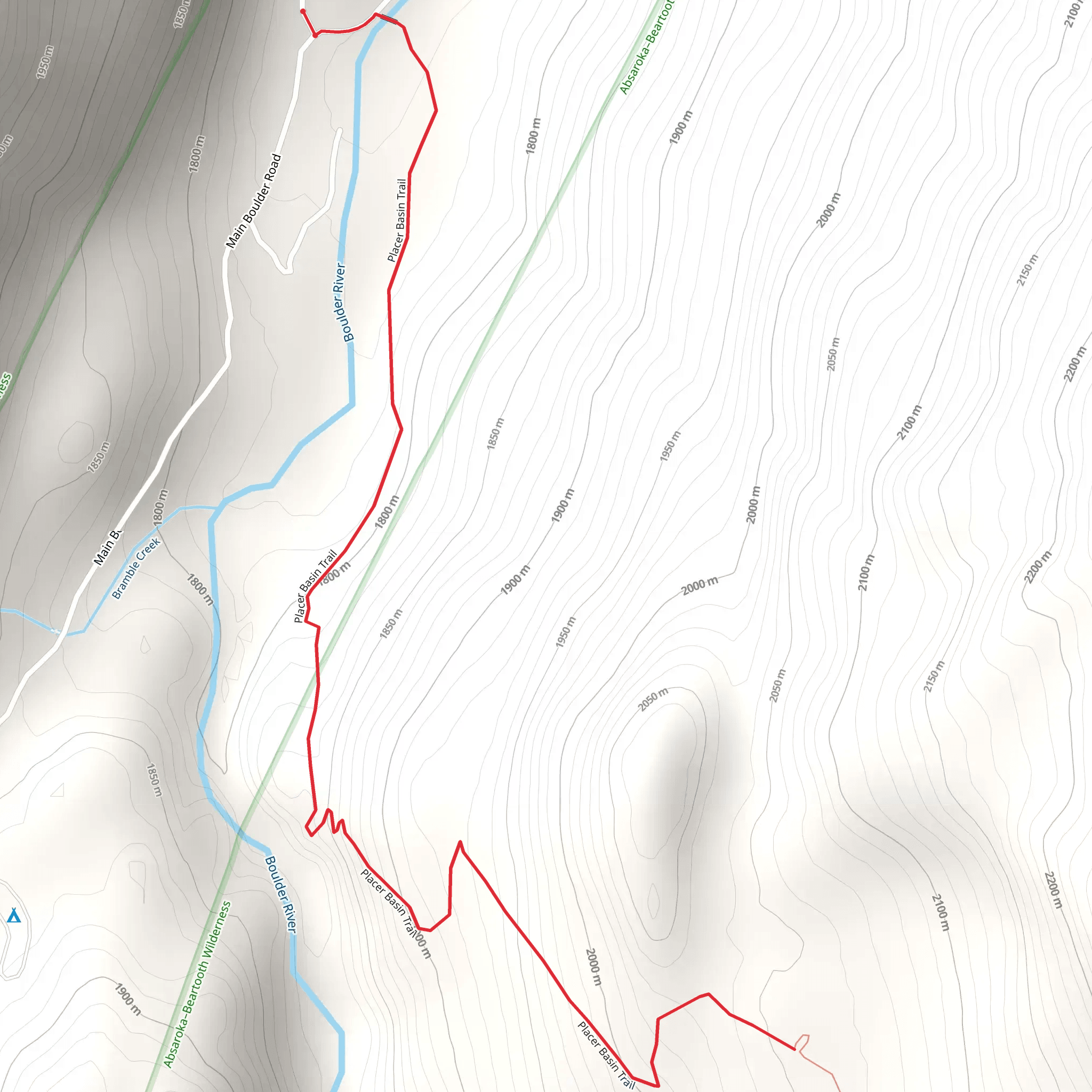Placer Basin Trail - Short mobile static map