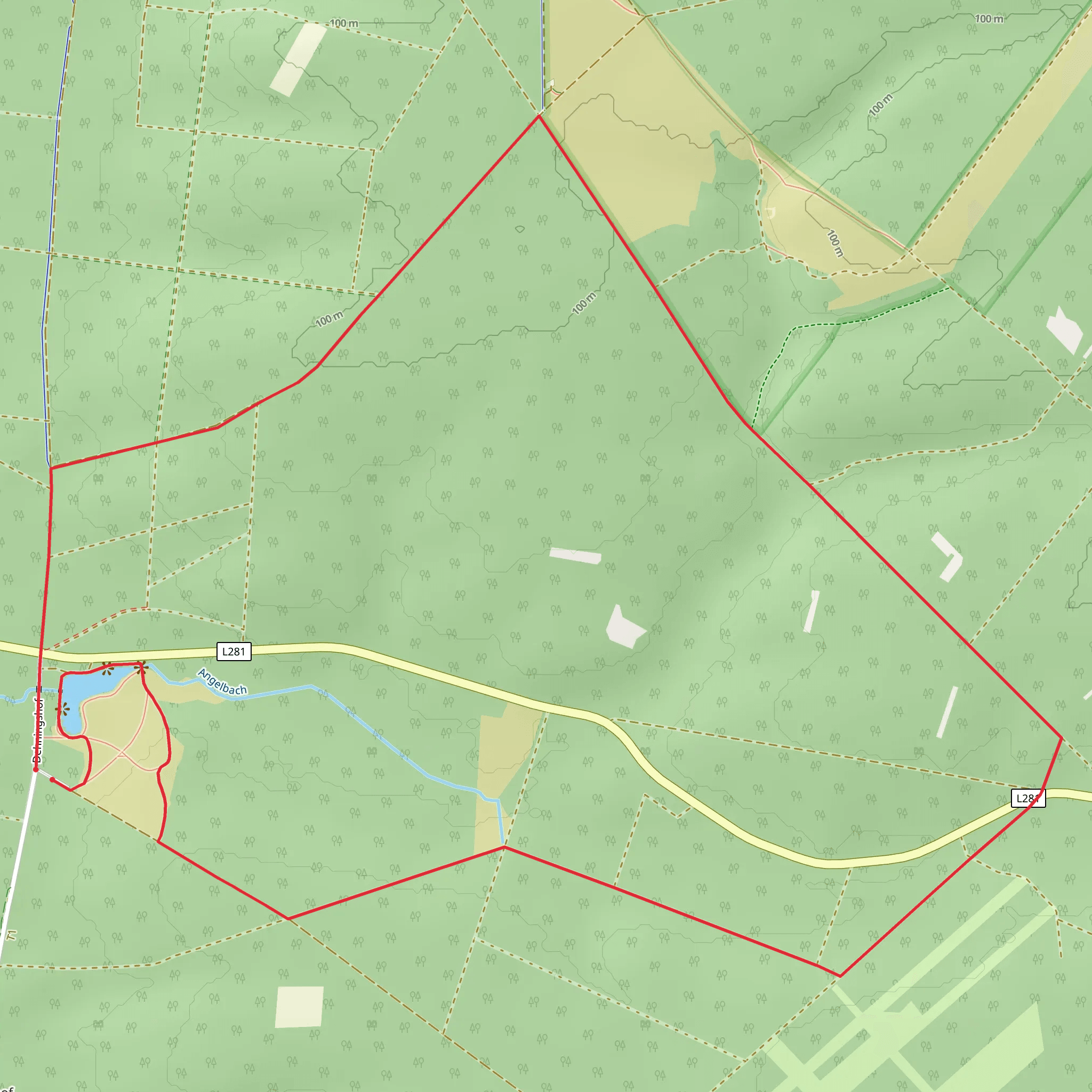 Angelbecksteich via Jakobusweg - Lueneburger heide Path mobile static map