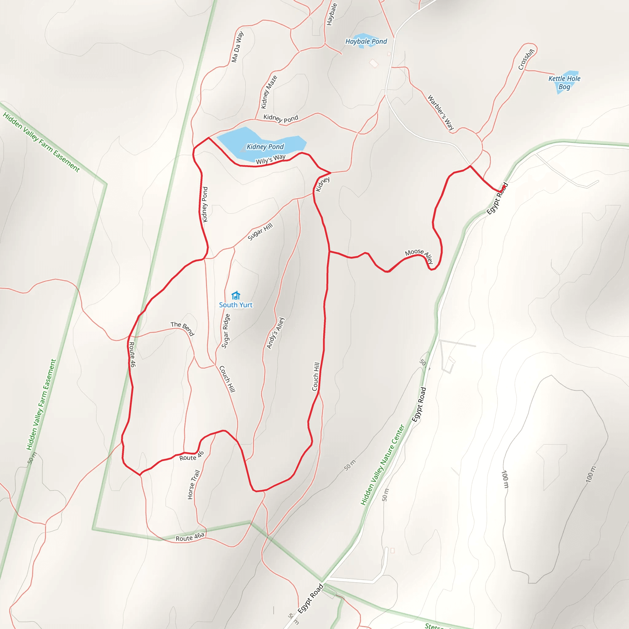 Kidney Pond from Egypt Road mobile static map