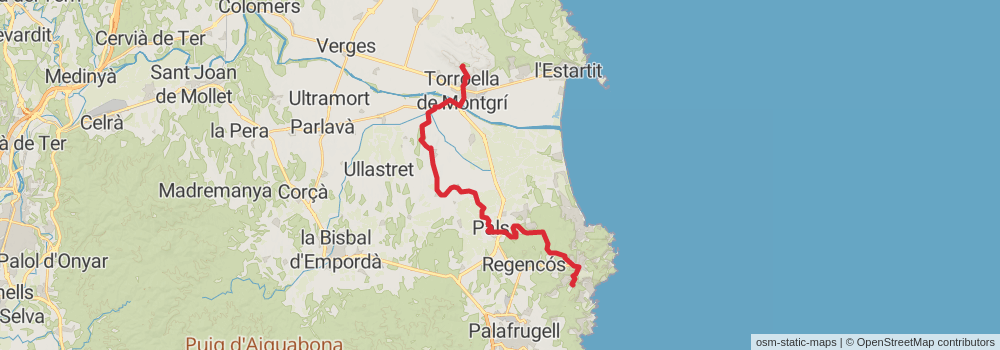 GR 92 Sendero del Mediterráneo Cataluña stage 7 Map