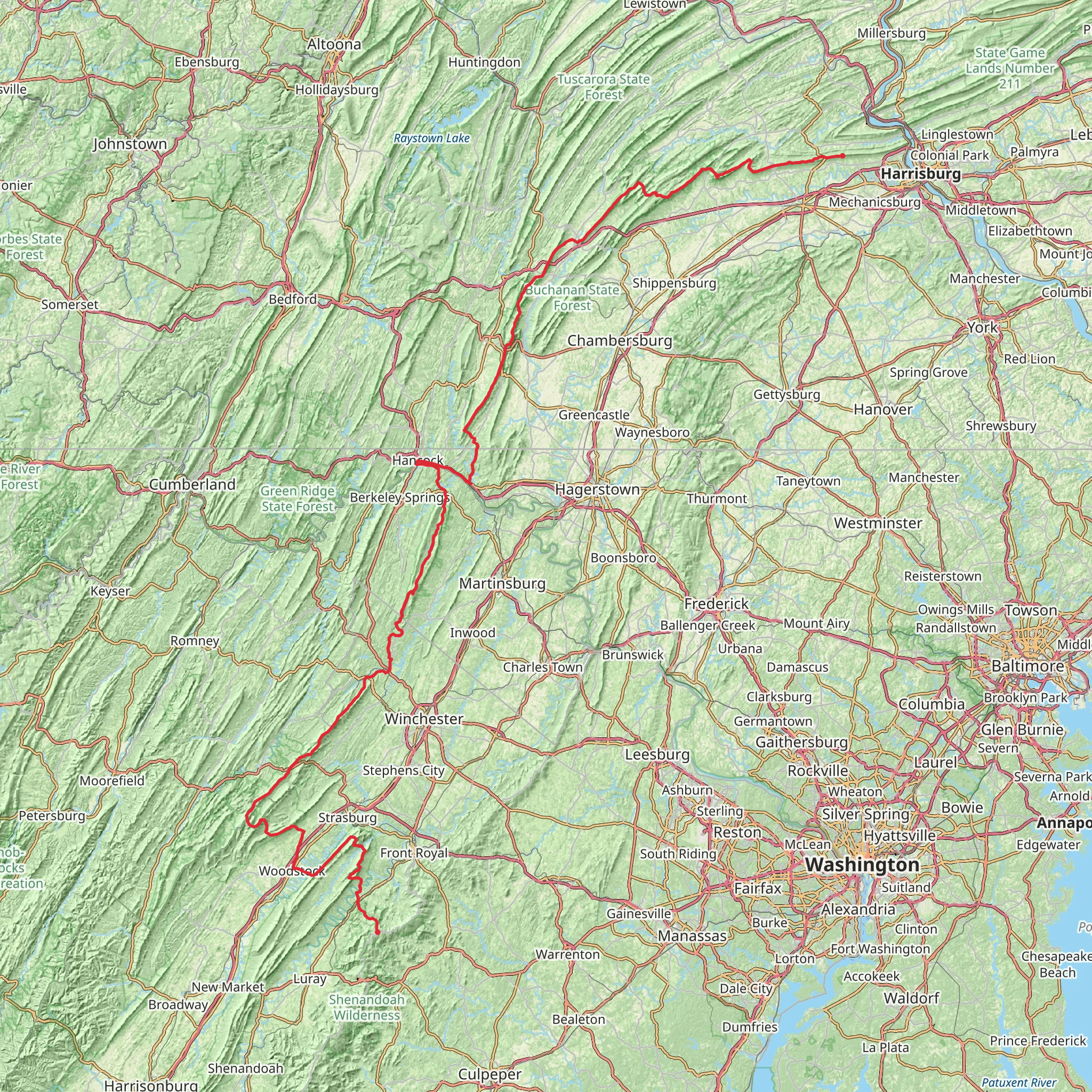 Tuscarora Trail mobile static map