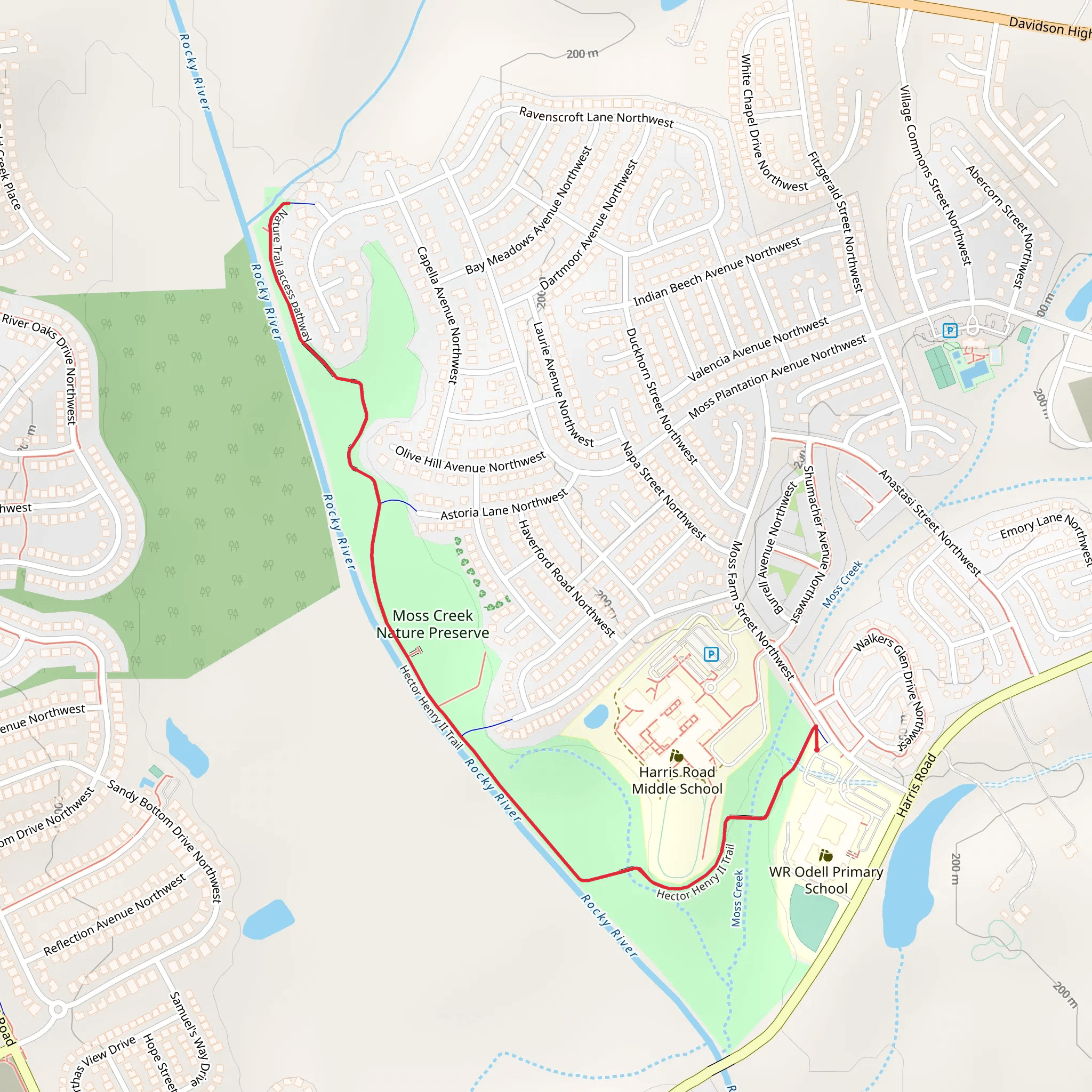 Hector Henry 2 and Nature Trail access Pathway mobile static map