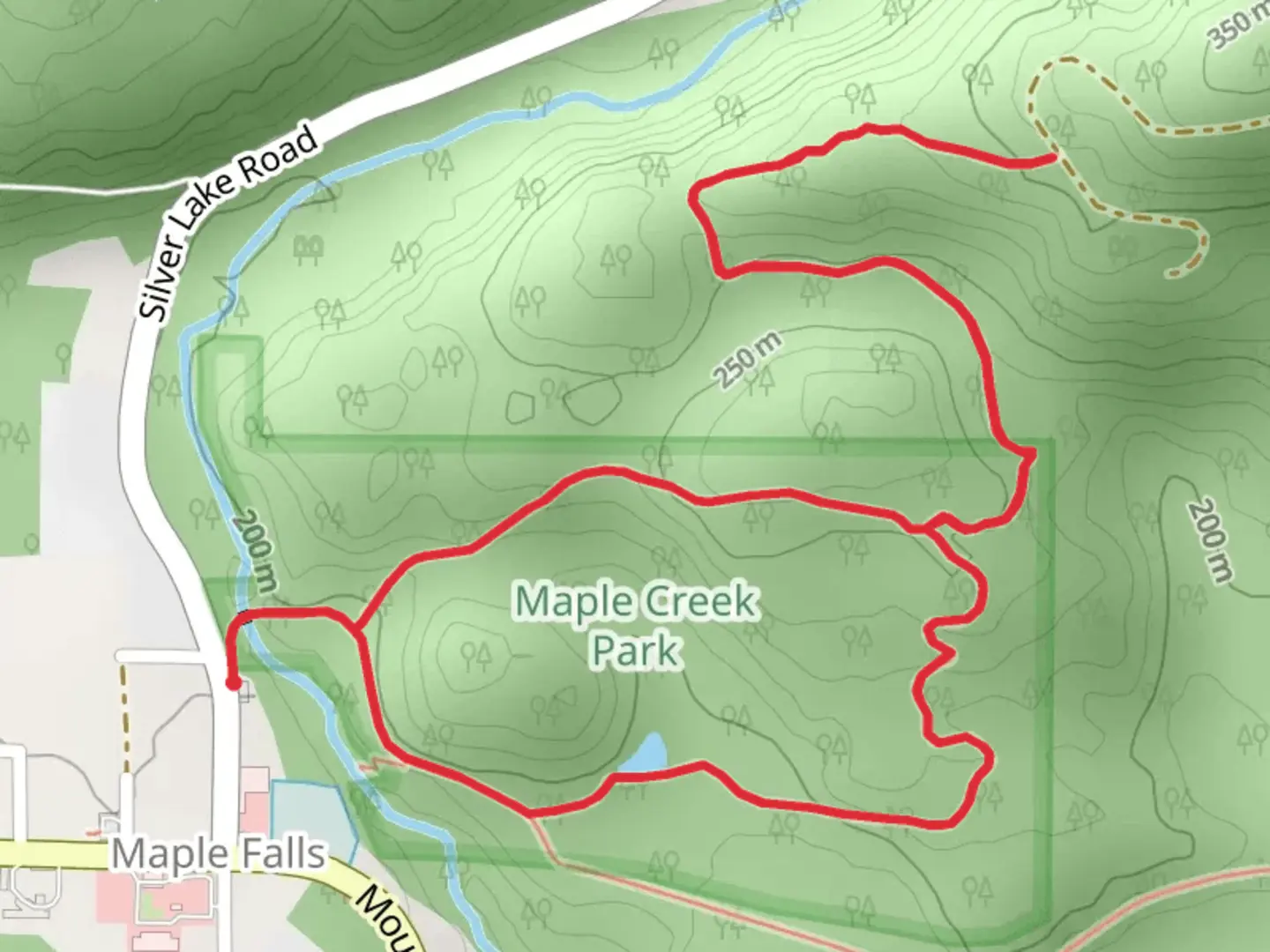 An image depicting the trail Maple Creek Loop Trail and its surrounding area.
