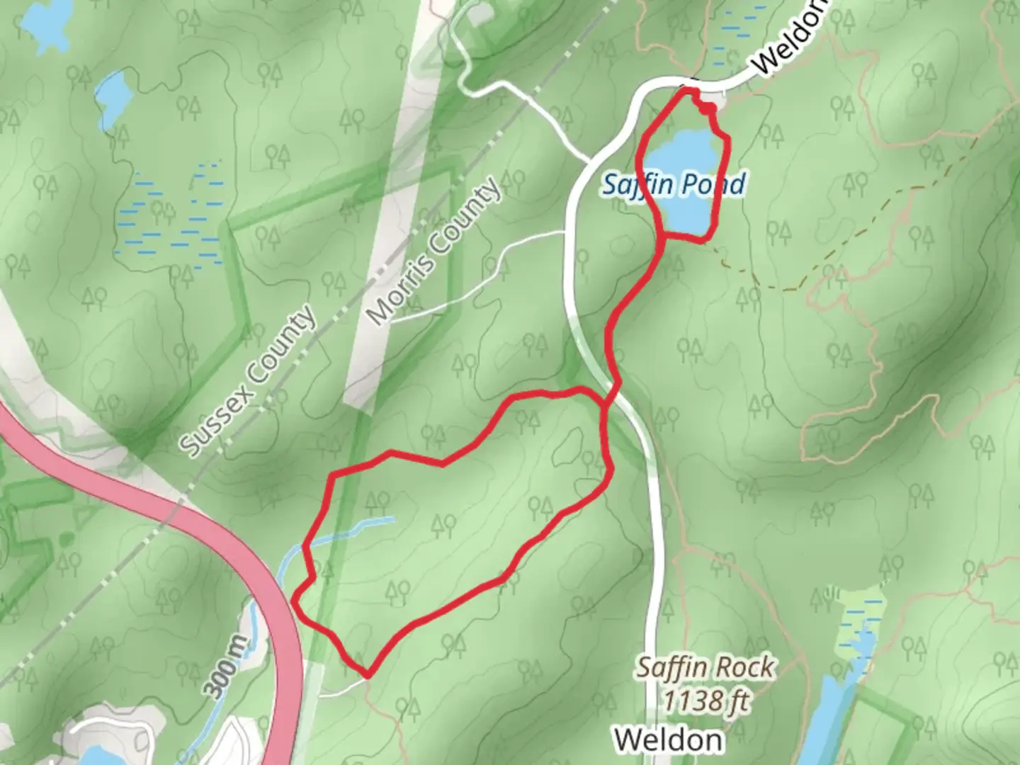 An image depicting the trail Highlands Trail and Ogden Mine Railroad Loop Trail and its surrounding area.