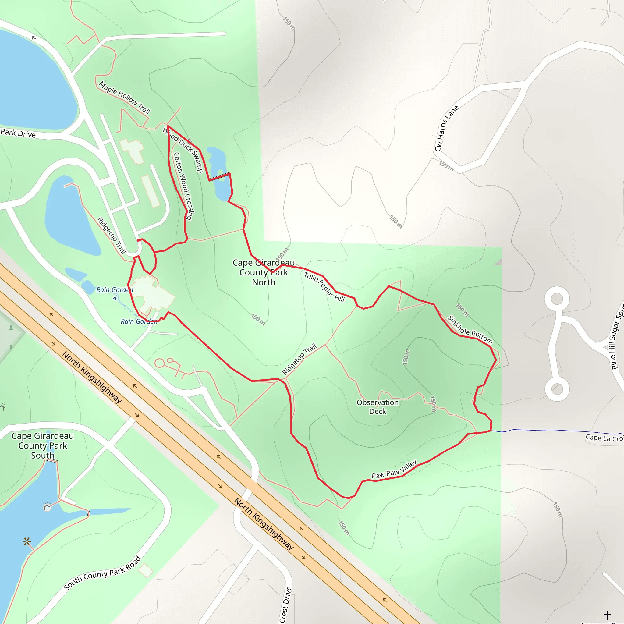 Tulip Poplar Hill and Paw-Paw Valley Loop mobile static map