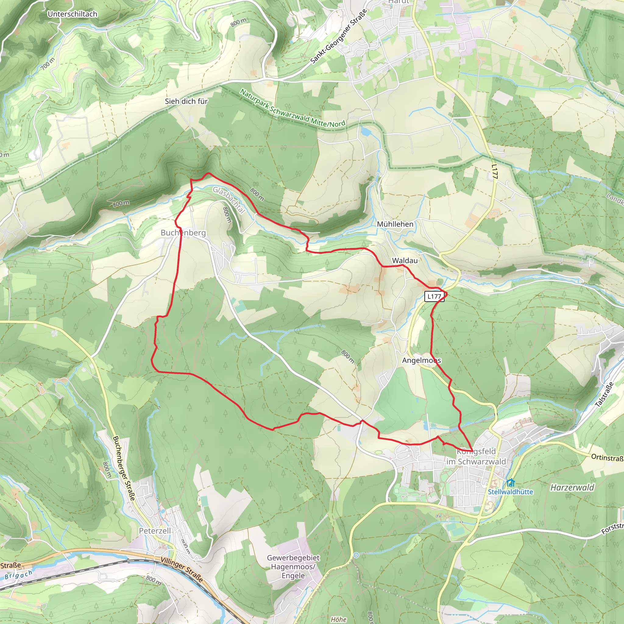 Buchenberg to Konigsfeld im Schwarzwald Loop mobile static map