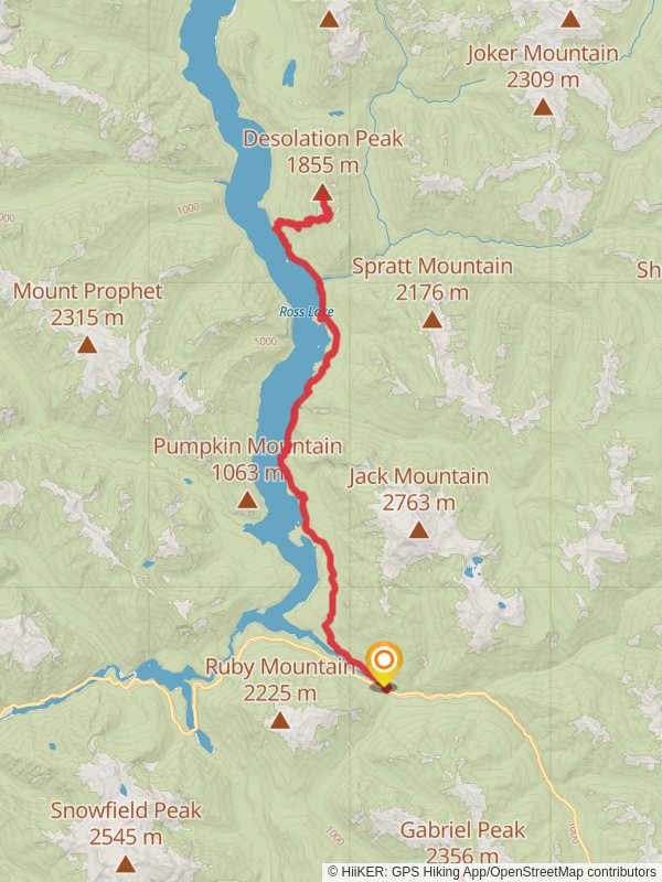 Desolation Peak via East Bank Trail mobile static map