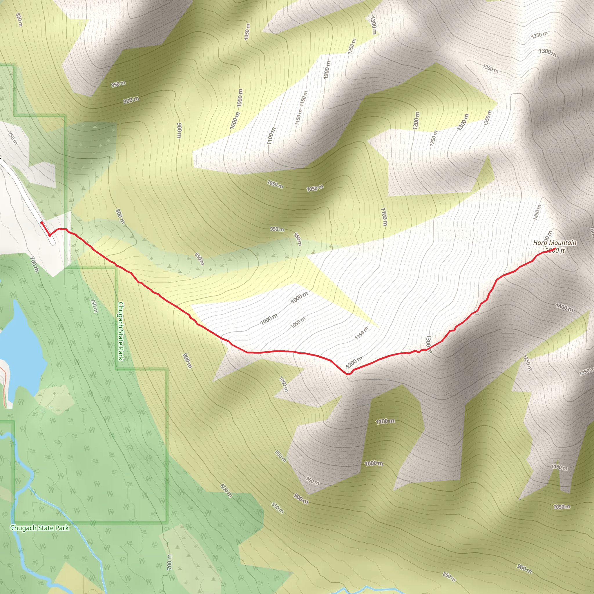 Harp Mountain Trail mobile static map