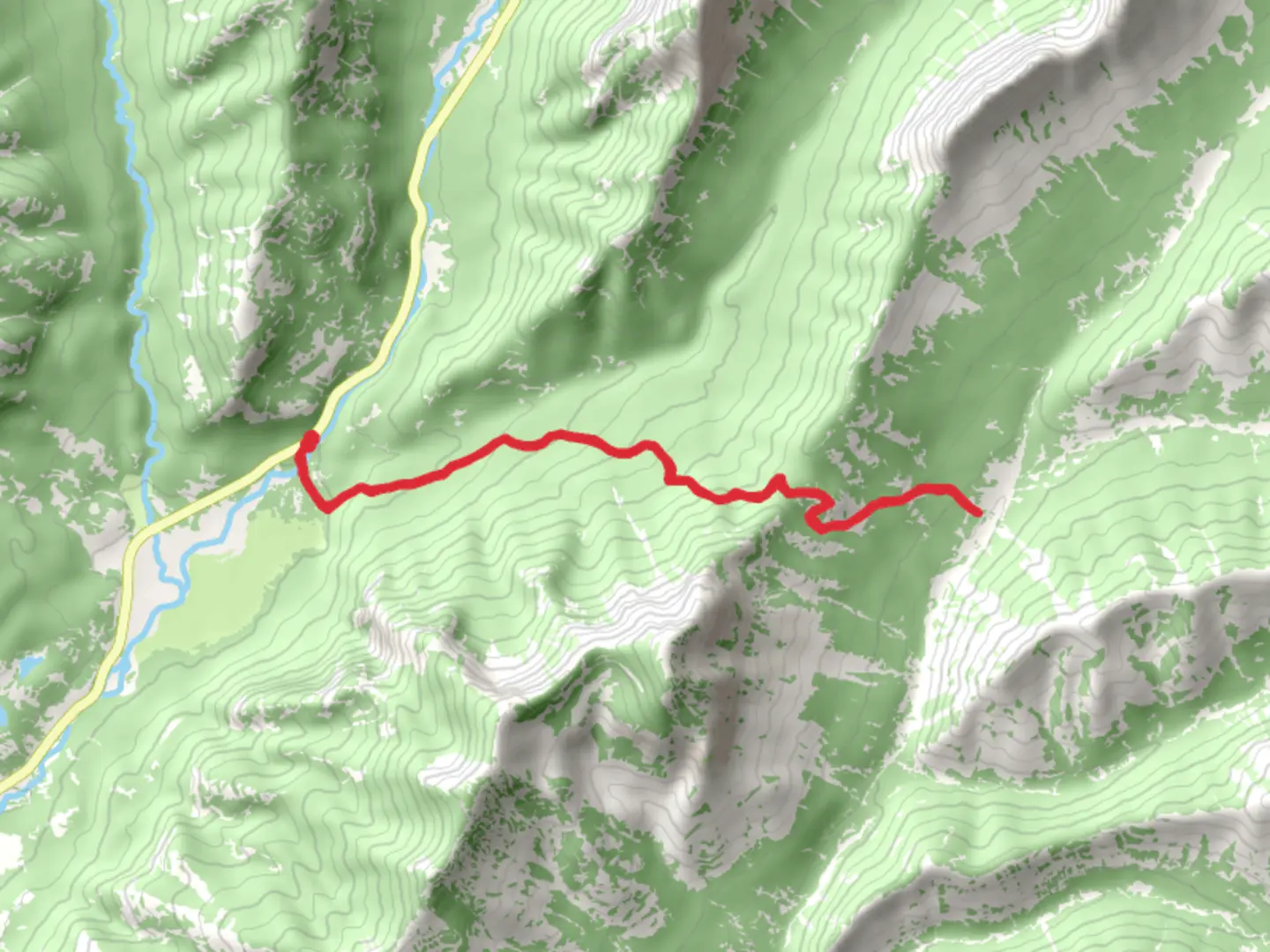 An image depicting the trail Thunderer Cutoff Trail and its surrounding area.