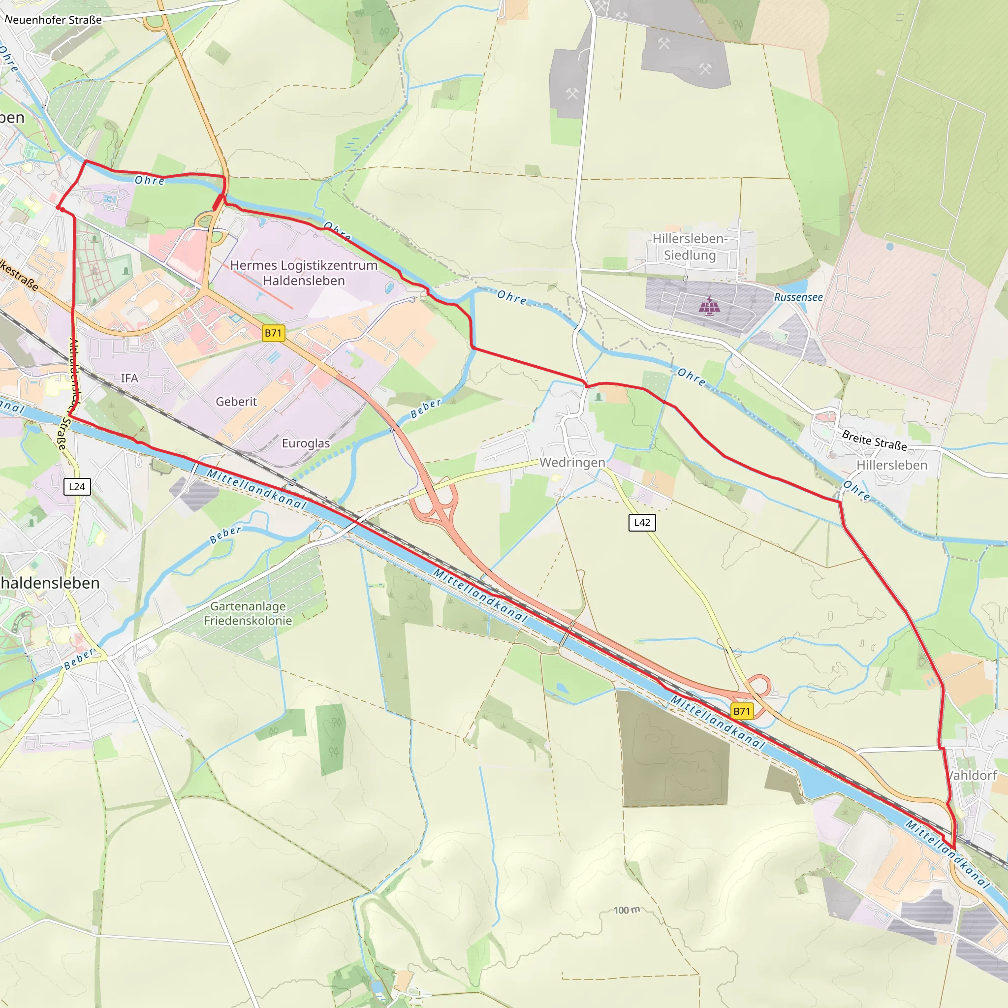 Haldensleben and Wedringen Loop mobile static map