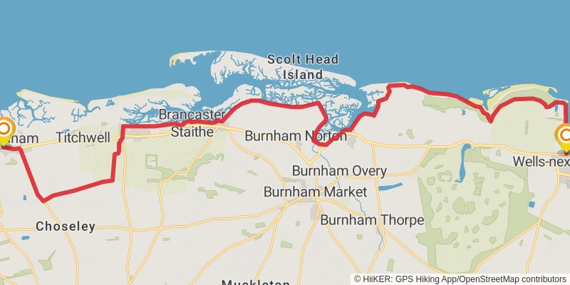 Peddars Way and Norfolk Coast Path stage 5 Map