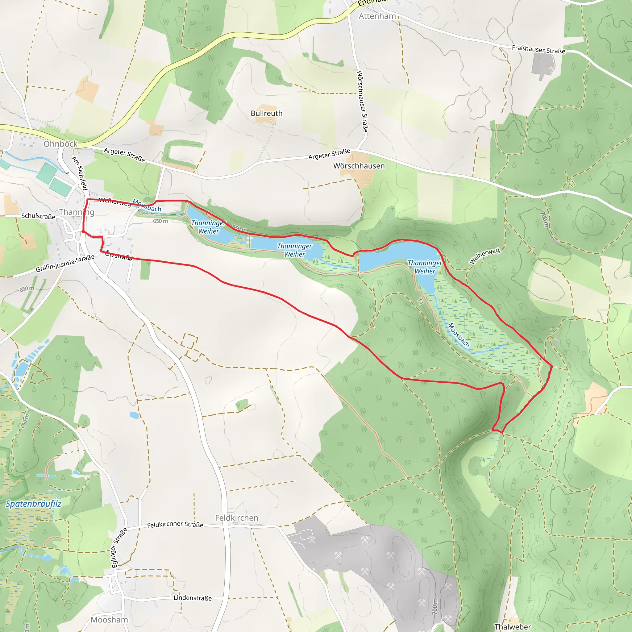 Thanning and Thanninger Weiher Loop mobile static map