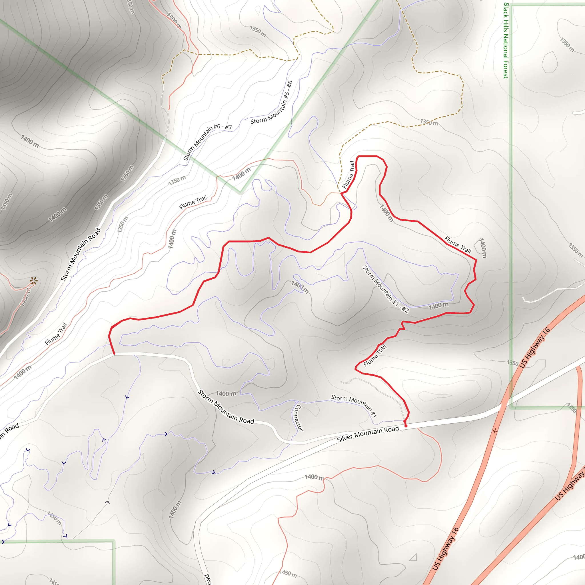 Flume Trail Out and Back mobile static map