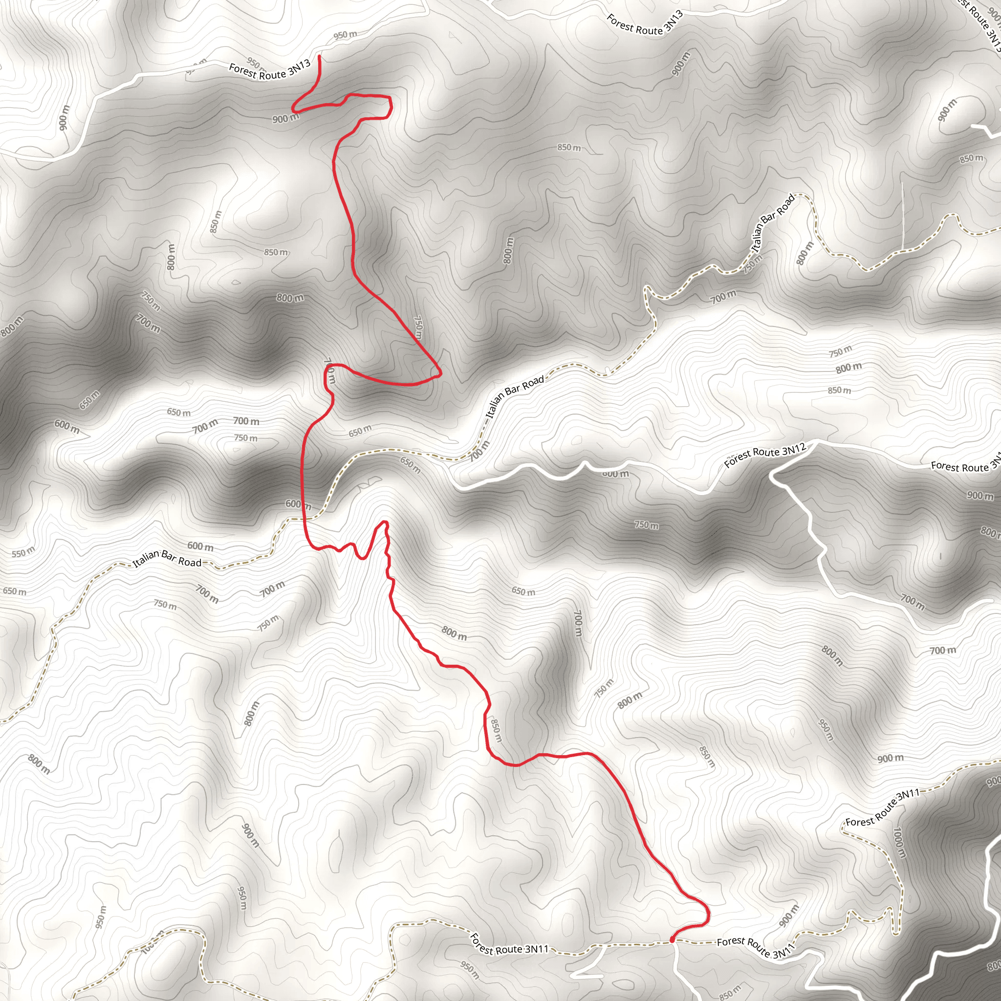 Knight Creek Trail mobile static map