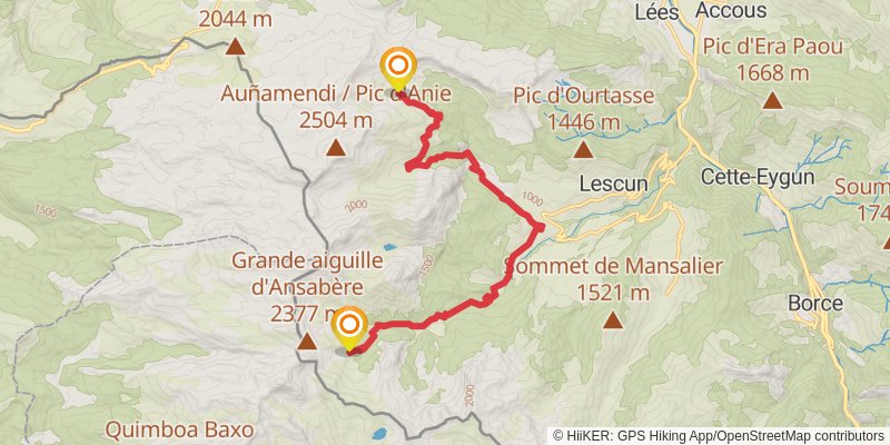 Haute Randonnée Pyrénéenne stage 12 Map