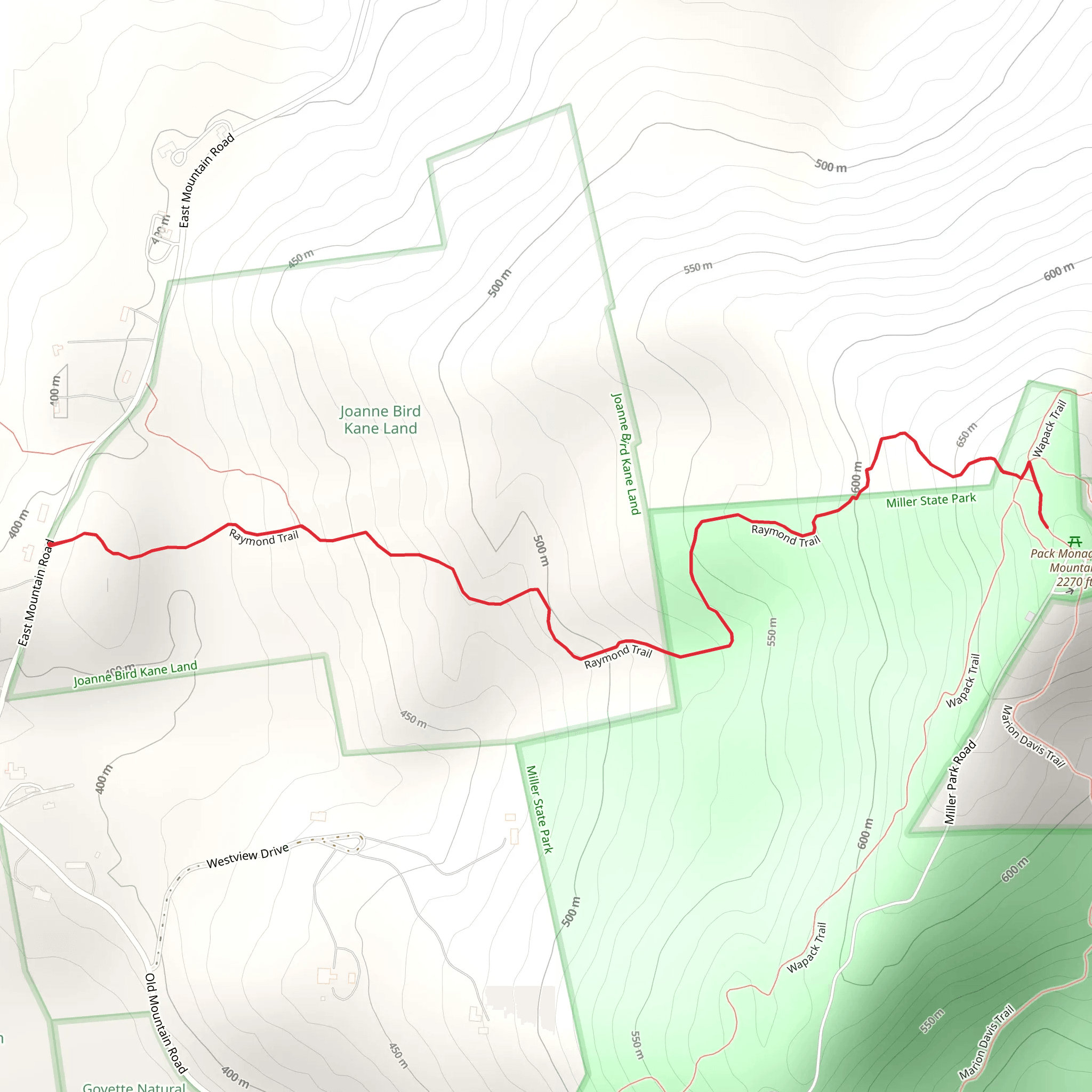 Pack Monadnock Mountain via Raymond Trail mobile static map