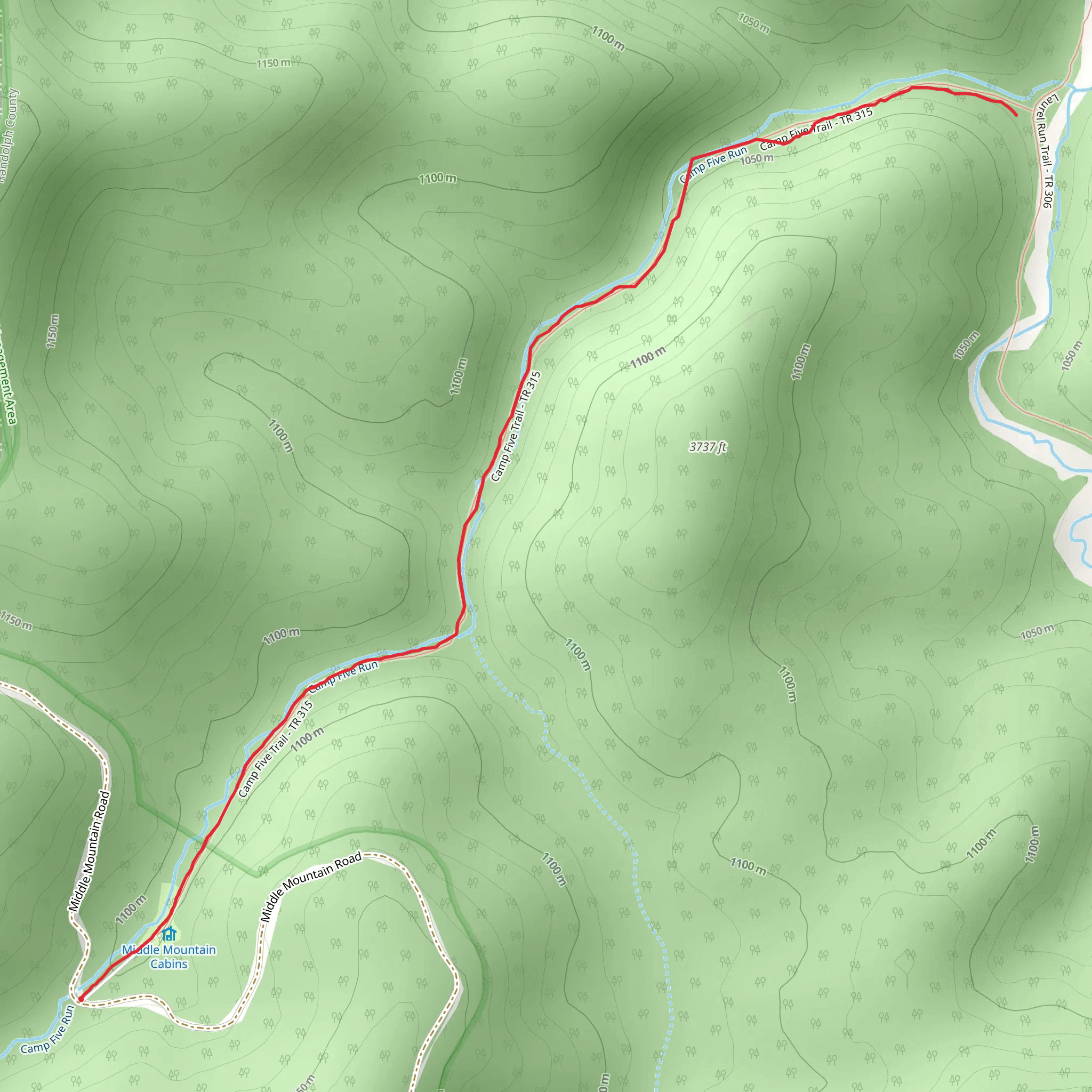 Camp Five Trail mobile static map