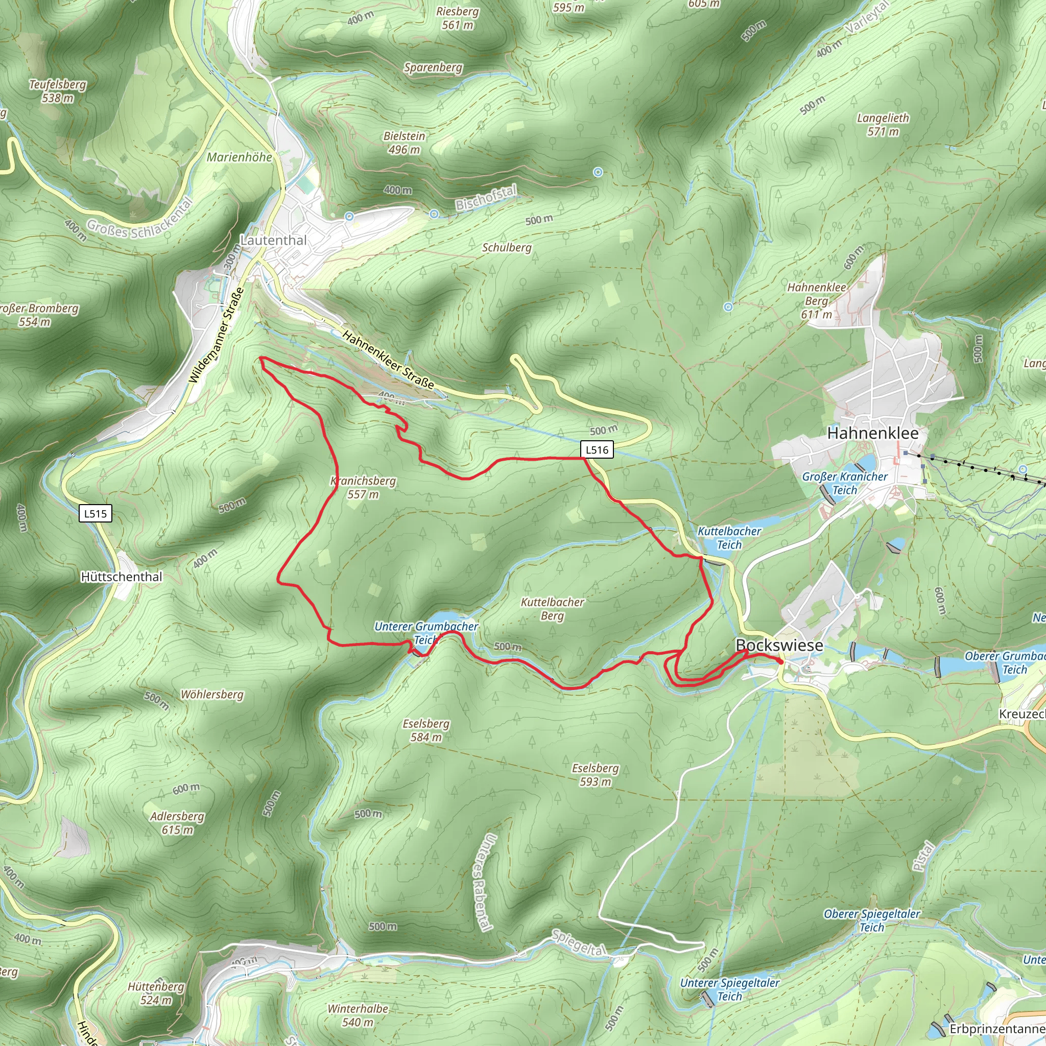 Grumbacher Teich Loop from Bockswiese mobile static map