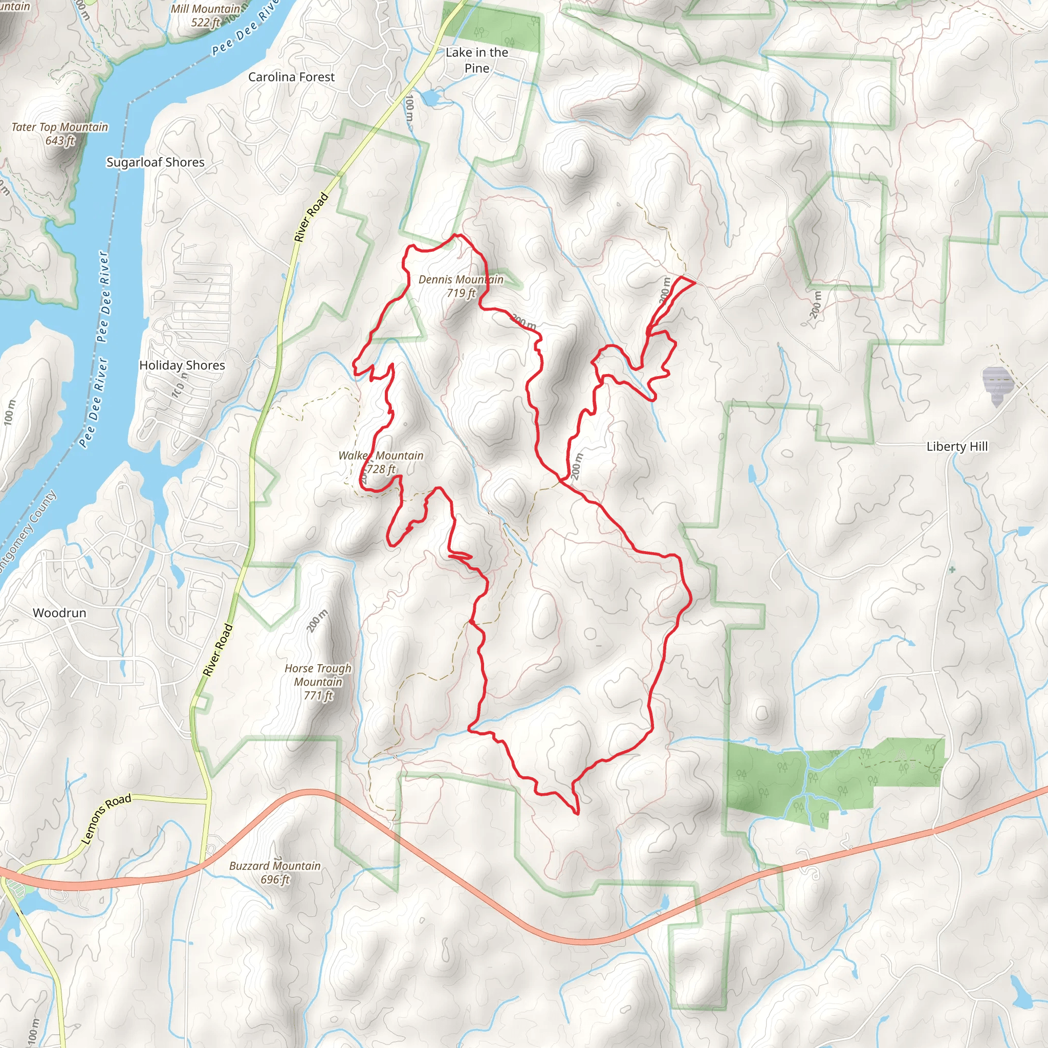 Keyauwee Supertree Woodrun Loop Trail mobile static map