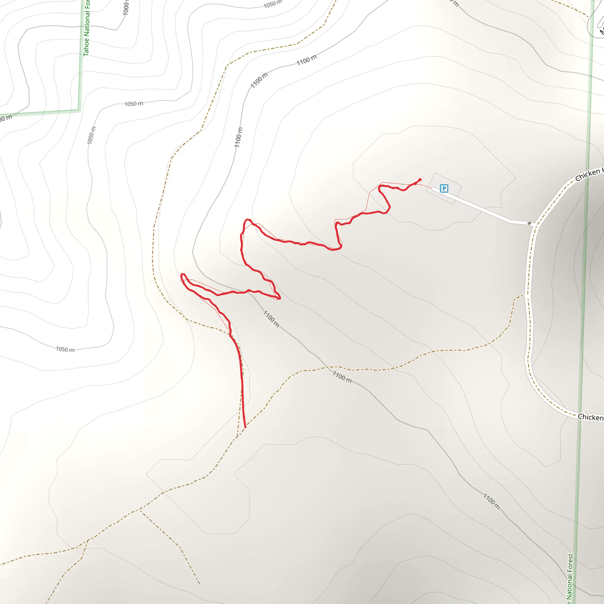 Chicken Hawk Connector Trail mobile static map