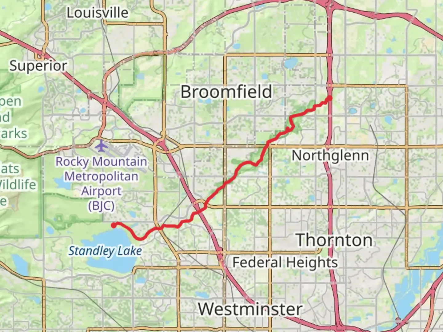 An image depicting the trail Big Dry Creek Trail and its surrounding area.