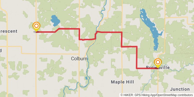 Ice Age National Scenic Trail stage 16 Map