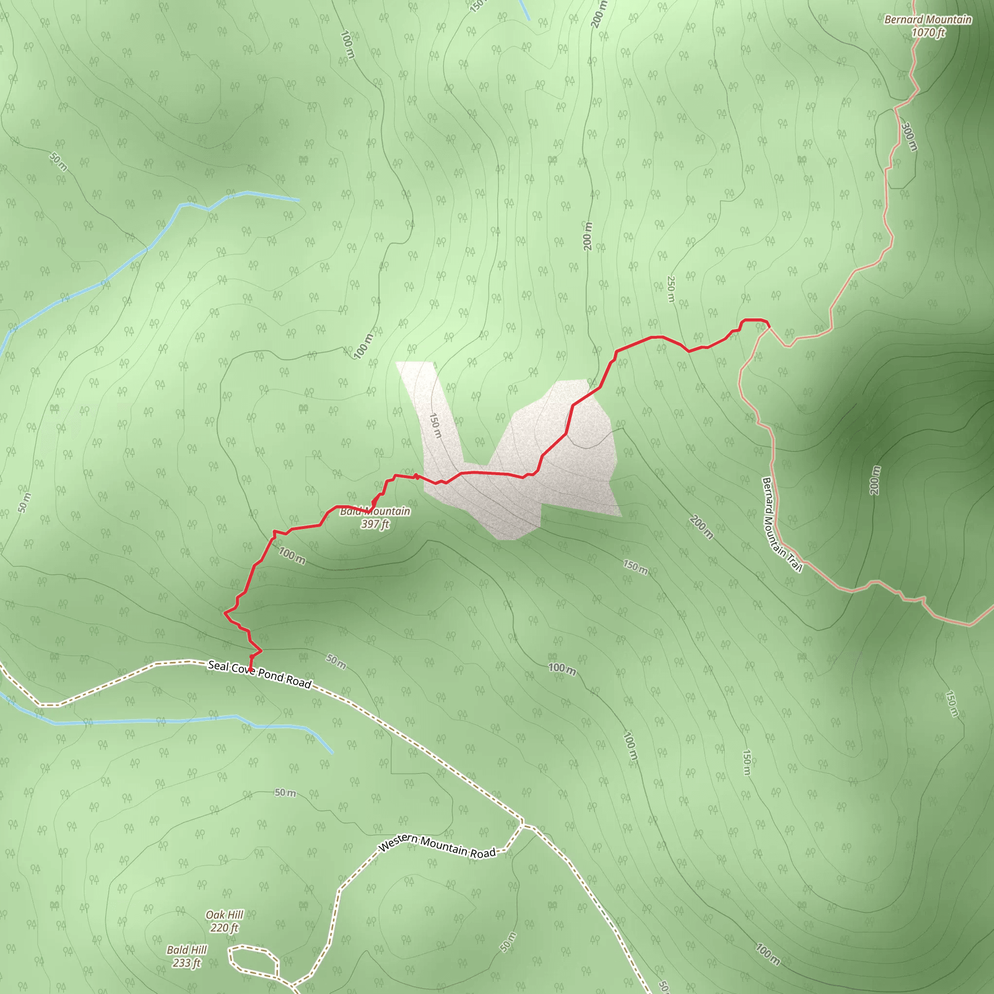 Bald Mountain via West Ledge Trail mobile static map