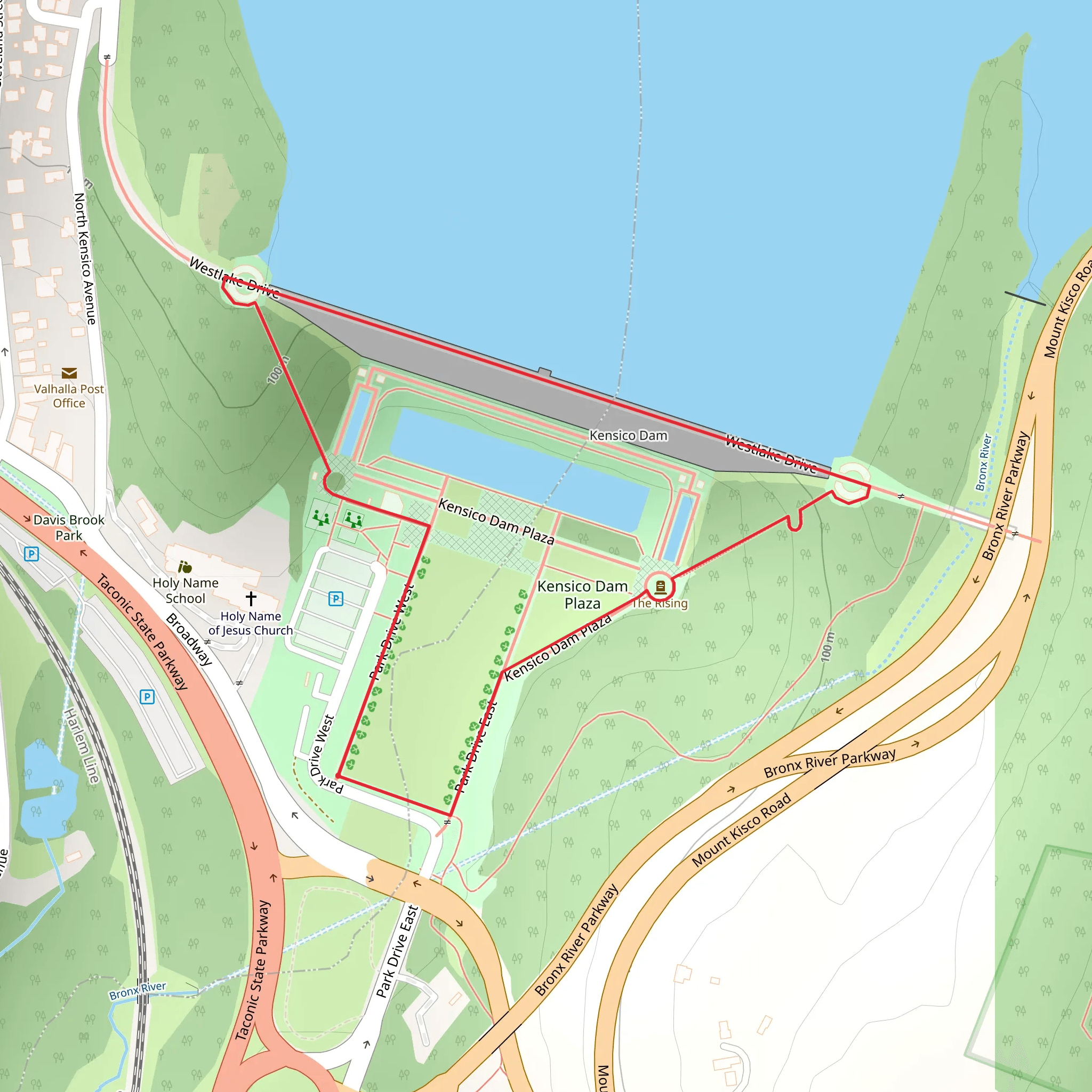 Kensico Dam Plaza Loop mobile static map