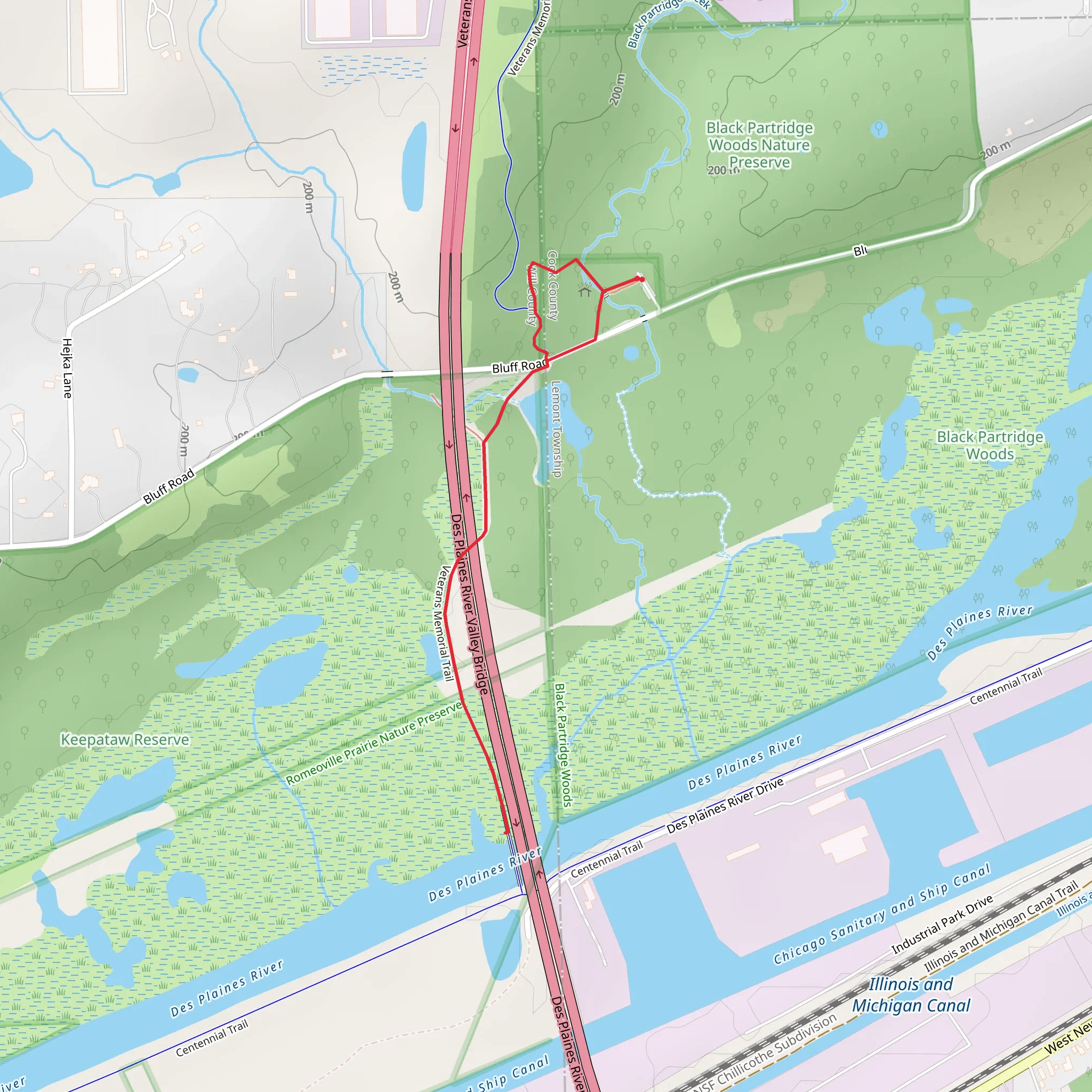 Veterans Memorial Trail mobile static map