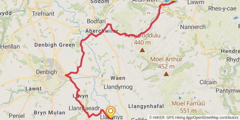 Wales Cistercian Way stage 37 Map