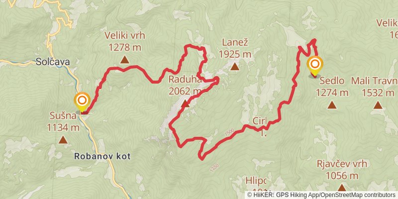 The Slovene Mountain Trail stage 8 Map