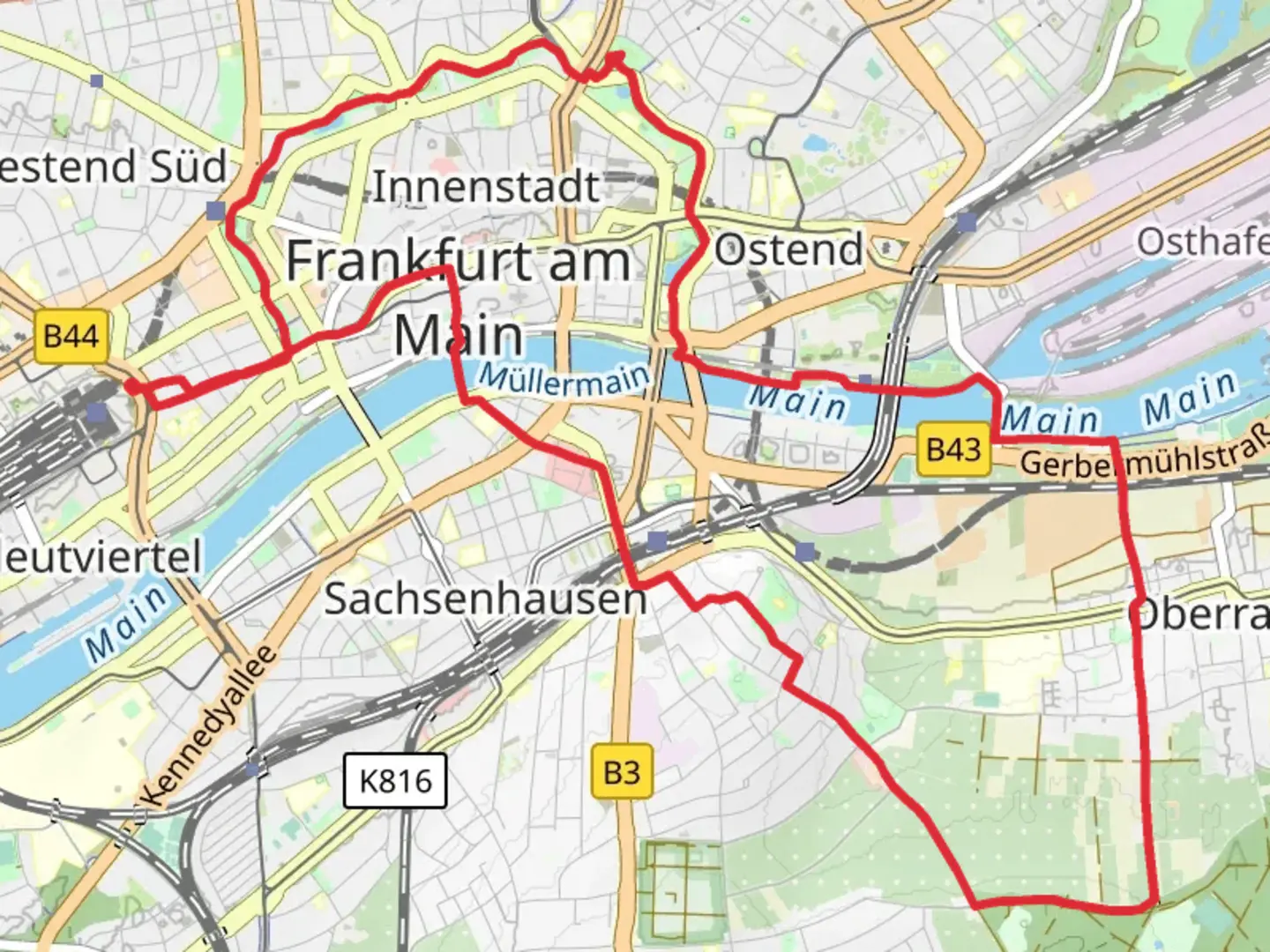 An image depicting the trail Albert Mangelsdorff Weiher, Jaspisgruene Teich and Rechneigrabenweiher via Mainweg and its surrounding area.