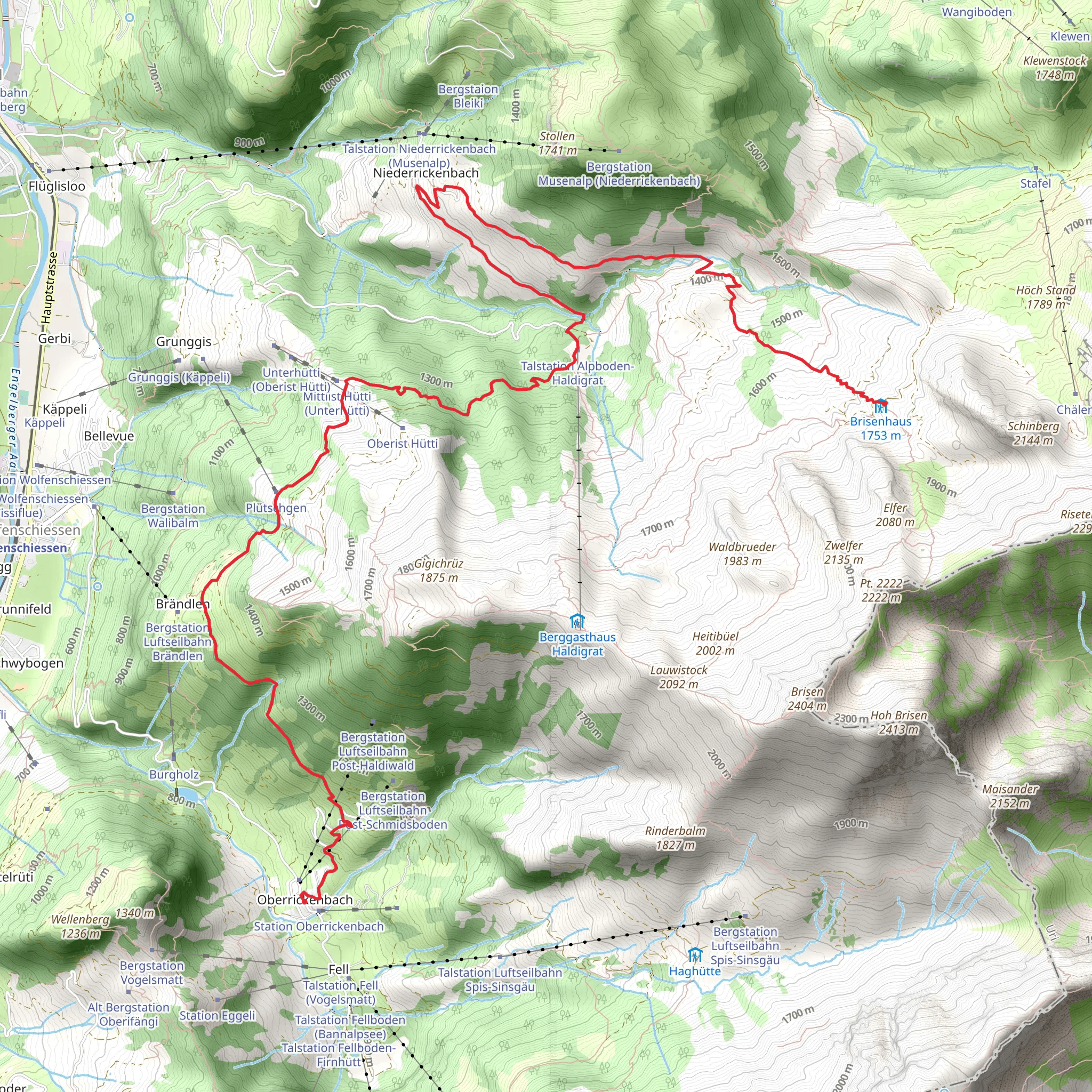 Nidwaldner Höhenweg mobile static map